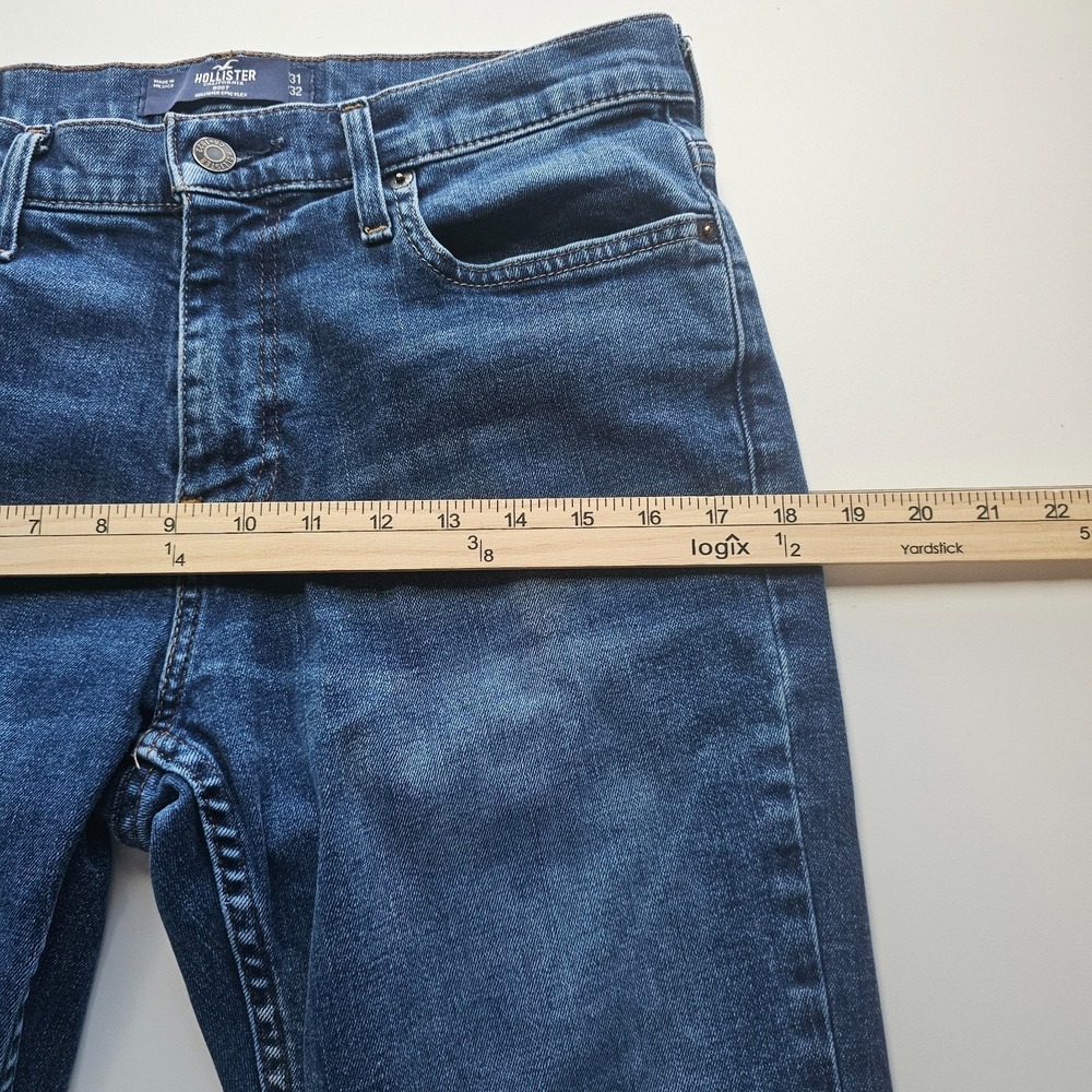 Hollister Epic Flex Bootcut Jeans Mens 31x32 Blue Denim Casual Mid Rise Preppy - Picture 9 of 10